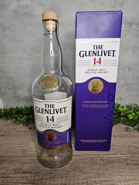 The Glenlivet 14-years Old EMPTY Whiskey Bottle, 750 Ml With Box