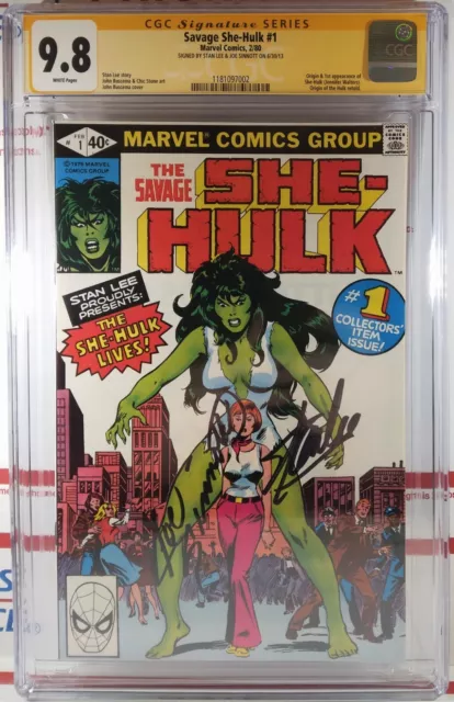 🌟🟢 Cgc 9.8 Stan Lee & Joe Sinnott Signed Savage She-Hulk #1 Nm/Mt 1980 Marvel