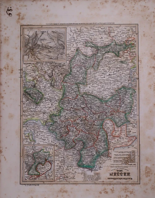 Dated 1834 Universal Atlas Map ~ HESSEN / GERMANY ~ (10x12)-#1294 2