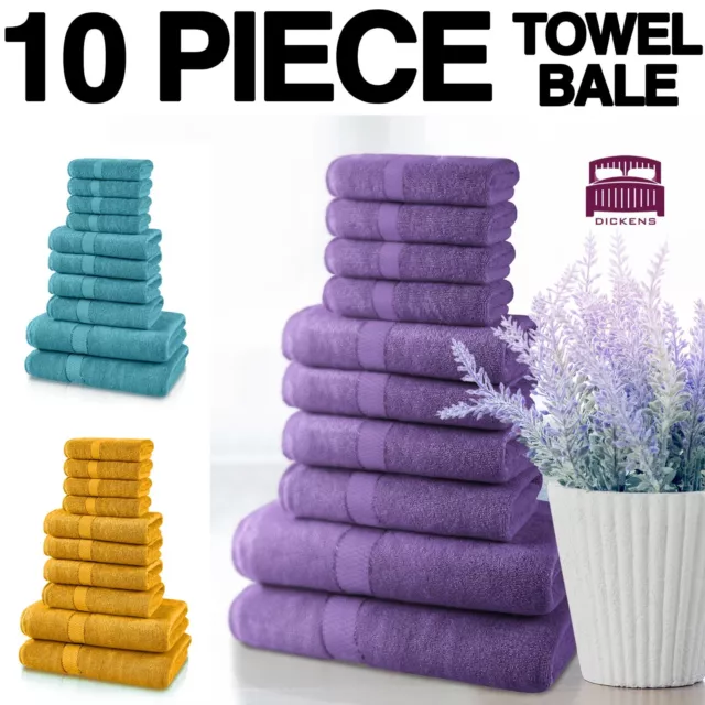 10 Stck. Handtuchballen Set 100 % Baumwolle Weiches Gesicht Handbadblatt Badezimmerhandtücher