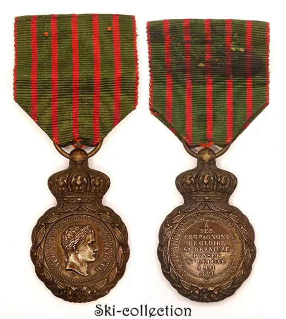 Médaille de Saint-Hélène. Napoléon I° Empereur. 1857. France. Ruban d'origine