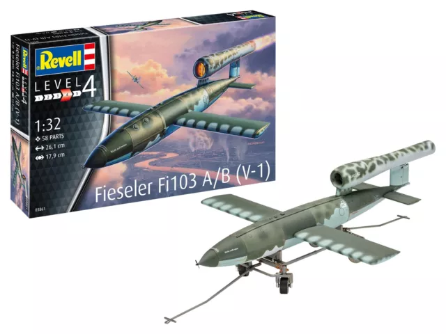 ,REVELL, Avión Fieseler Fi103 A/B V-1 para montar y pintar, 1/32, REV03861