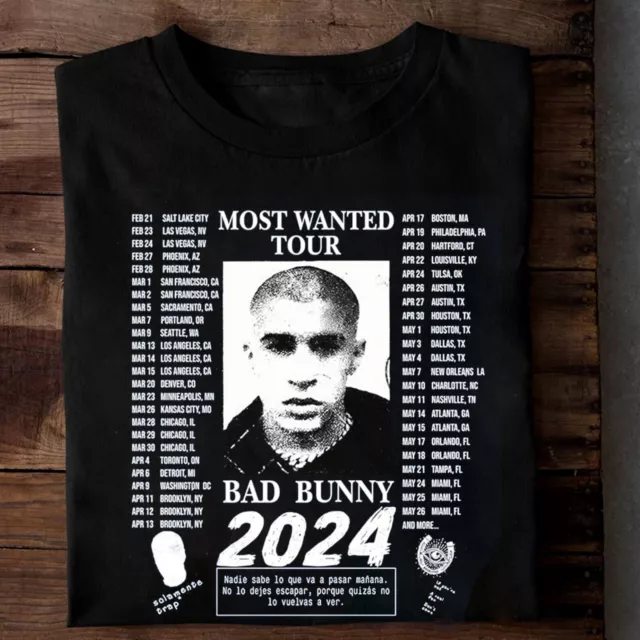 HOT BAD BUNNY Shirt Most Wanted Tour 2024 Gift For Fans Men S5XL Shirt