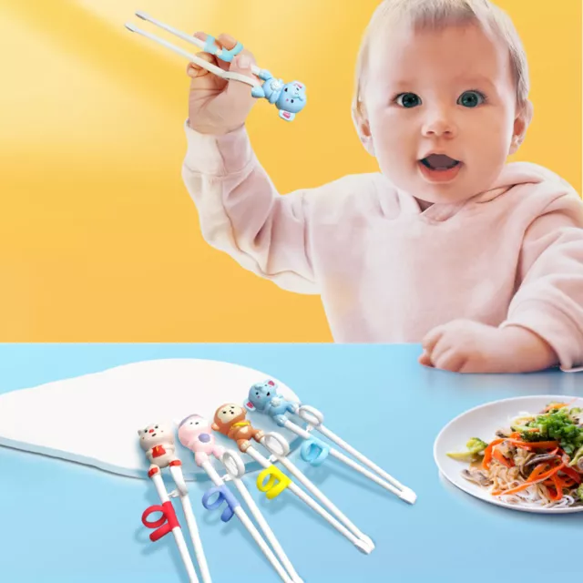 1 Pair Baby Learning Chopsticks Food Grade Training Animal Design Toddler