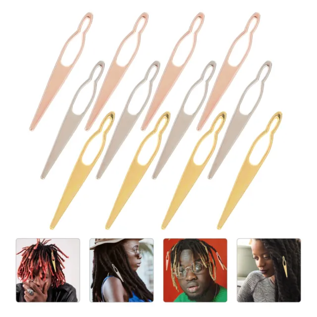 12 piezas accesorio de estiramiento del cabello dedicado de aleación de zinc aguja de ganchillo