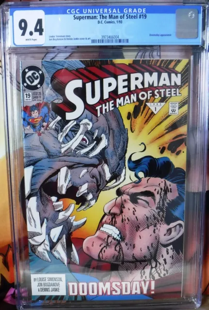 Superman the Man of Steel #19 (DC Comics 1/93) CGC 9.4 WHITE Pages