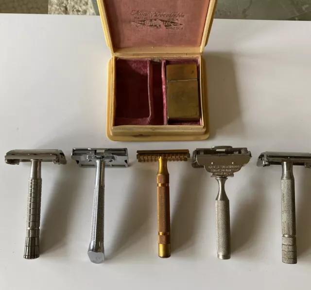 Vintage 1930's Otto Roth Safety Razor GEM, Gillette collection of 6
