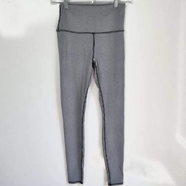 Alo Yoga Mini Houndstooth High Waist Leggings - size small- black gray