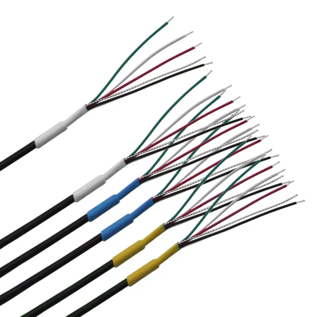 1.5ft 6pcs Guitar 4 Conductor Sheild Wires Hookup Pickup Cable White+Yellow+Blue