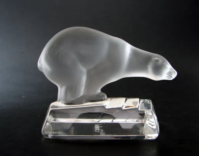 Goebel Crystal Clear and Frosted Polar Bear Figurine Paperweight Germany