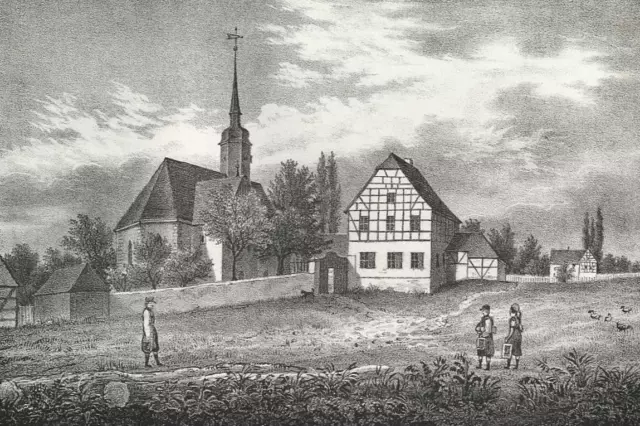 RÖDA (Starkenberg) - Sachsens Kirchen-Galerie - Lithographie 1843