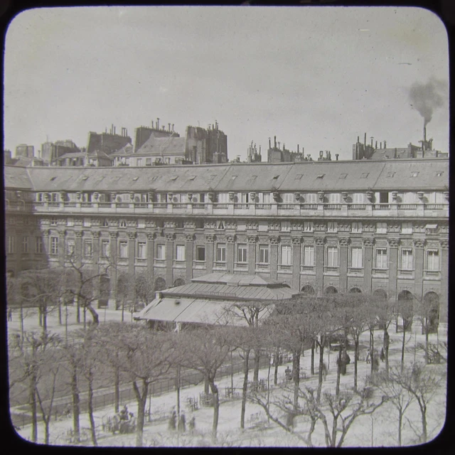 Glass Magic Lantern Slide PARIS ROYAL PALACE GARDENS C1890 PHOTO FRANCE