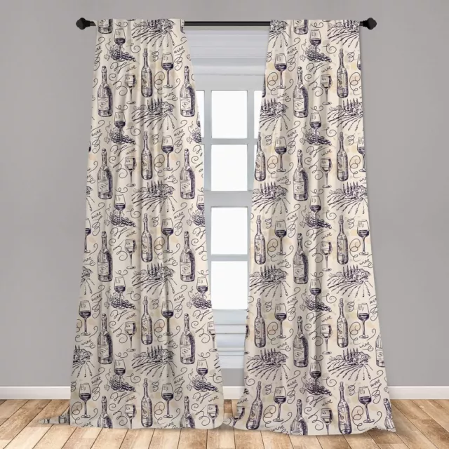 Lunarable Winery Curtains, Wine and Winemaking Winery Grape Field Harvest Season