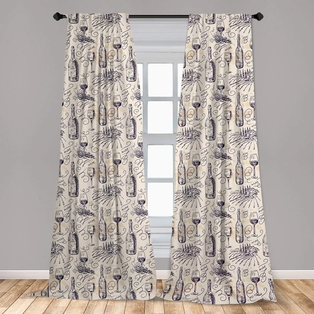 Lunarable Winery Curtains, Wine and Winemaking Winery Grape Field Harvest Season