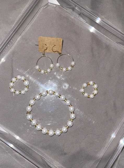 handmade jewelry set bracelets 4 earrings 1 rings 2 pearls