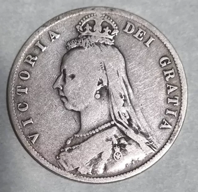 1888 VICTORIA SILVER HALF CROWN  ( .925 Silver )  British 2/6 Coin.