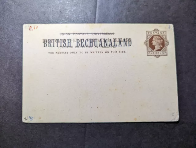 Mint British Bechuanaland Overprint Postal Stationery Postcard One Penny