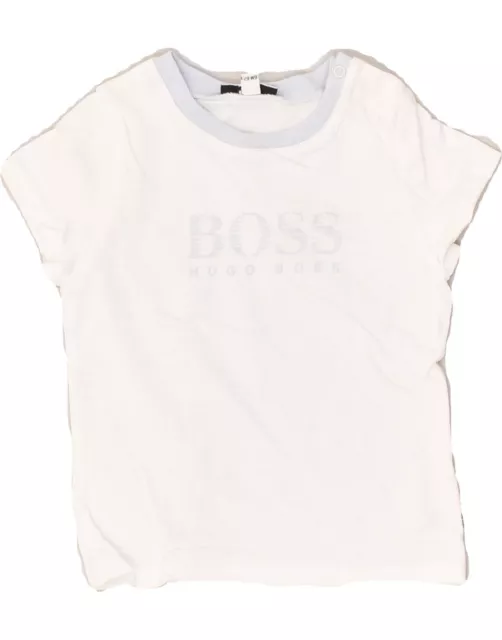 HUGO BOSS Baby Boys Graphic T-Shirt Top 3-6 Months White Cotton BB14