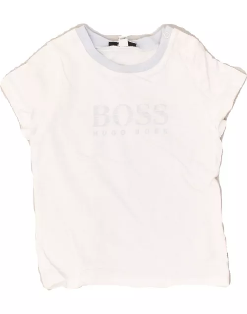 T-shirt grafica bambino Hugo Boss 3-6 mesi cotone bianco BB14