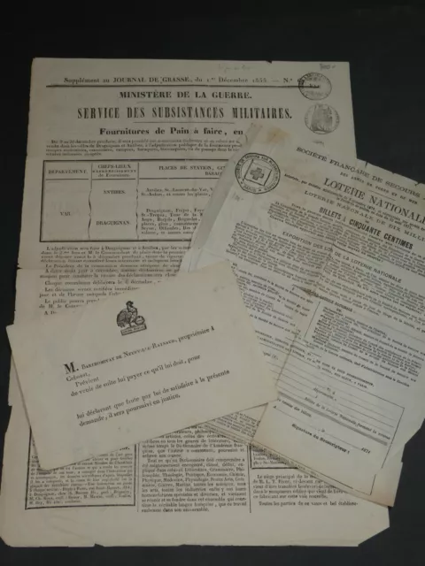 Documents divers, Alpes-Maritimes, Mougins/Antibes, 1850 à 1871