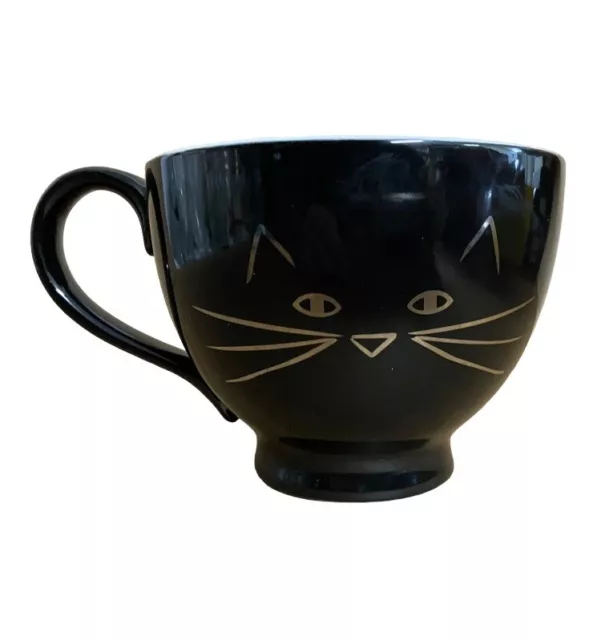 Black Cat coffee Tea cup Ceramic Coffee Mug 14oz by 10 Strawberry Street Heart