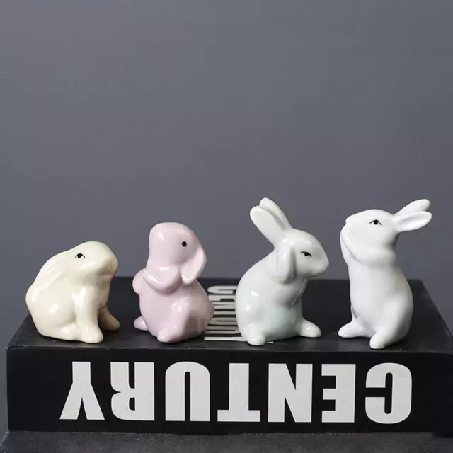 Micro Landscape Ornaments Small Ceramics Rabbits For Fish Bonsai Tanks I2K1 3