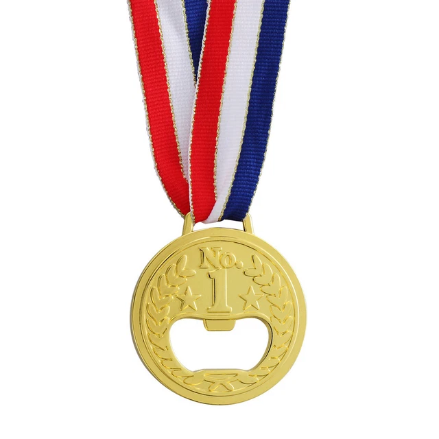 1 pieza Abridor de Cerveza de Metal Abridor de Botellas en Forma de Medalla de Oro Abridor de Botellas