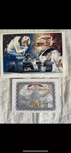 lewis hamilton Helmet Mercedes F1 greg tillett limted print lewis 2018