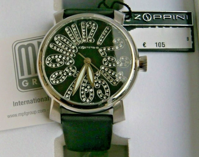 Orologio Per Donna Da Polso Moda Acciaio Zoppini Cinturino Pelle Brillanti Chic