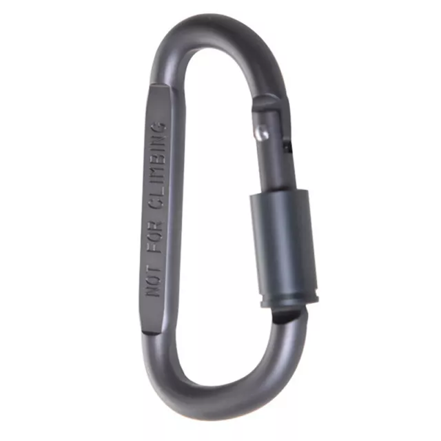 Tactical D Keychain Shape Hook Buckle Clip Climbing Army Carabiner HangingSilver
