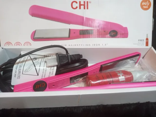 CHI Smart Pink Titanium Ceramic Hair Straightener Digital Flat Iron Full Size 2
