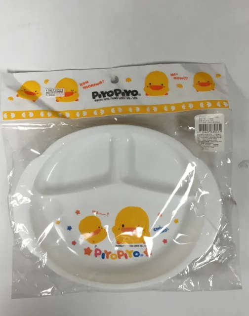 Piyo Piyo - Little Duck Wink Baby Plate - White Base With Multicolors
