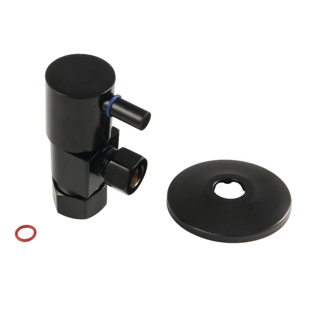 Kingston Brass CD5330.DLK 2-7/8"H Brass Angle Stop Valve - Black