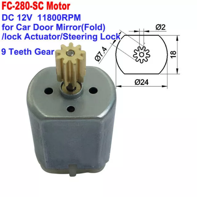 FC-280SC Mirror Electric Folding Motor 12V Auto Car Door Lock Rear-view Actuator