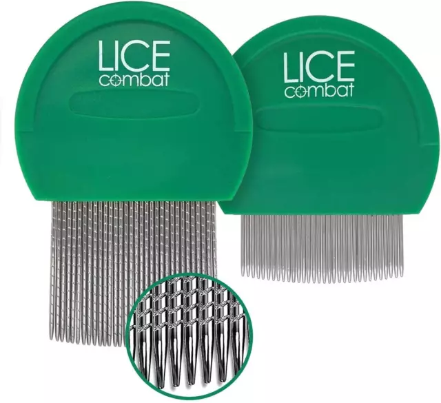 Lice Comb | Head Lice Professional Metal 2 Pack Kit for Long & Short Hair | Effi