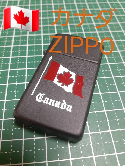 Made In Canada Slim Zippo Black Matte Flag 1989