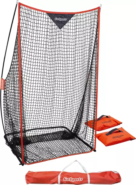 GoSports Football 7 ft x 4 Kicking Net - Sideline Practice for Black