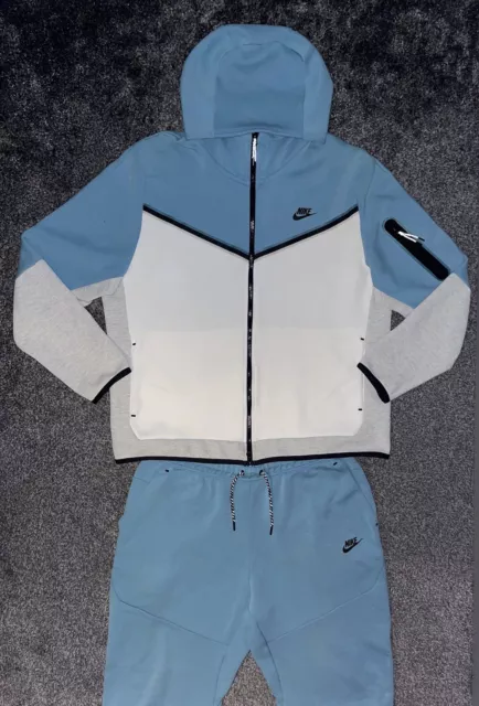 Nike Tech Fleece Tracksuit Baby Blue/white ExcellentCond Mens Size XL RRP£240