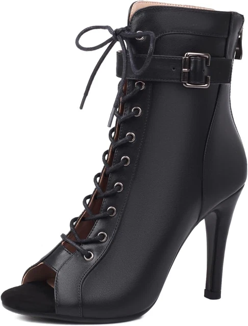 Stivaletti Ballo Latino Donna Punta Aperta | Salsa Tango Bachata Strass - Foto 2