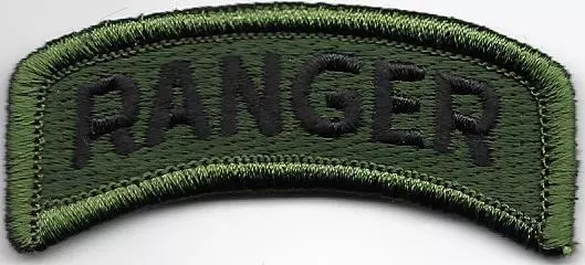 Woodland Green Black US Army Ranger Tab Fits For VELCRO® BRAND Loop Fastener