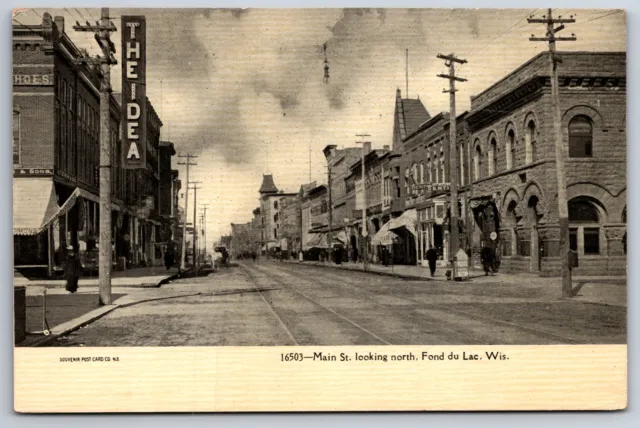 Fond du Lac Wisconsin~Main Street North~Downtown Shopping~The Idea~c1905 B&W