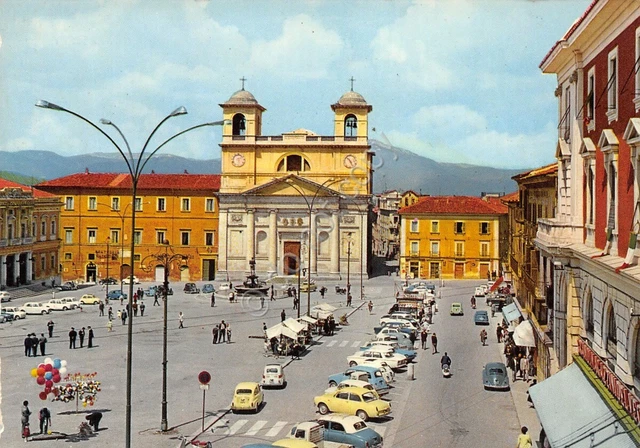 Carte Postale Ancienne Avezzano L'Aquila Abruzzo - Église San Bartolomeo (animée)