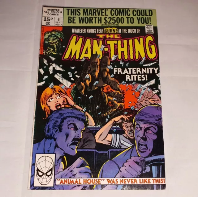 Marvel Comics The Man-Thing #6 Vol 2 September 1980 UK 15p Issue FN!