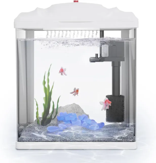 2 Gallon Betta Fish Tank Set Up Aquarium Starter Kit W/ Filter Office Home Decor