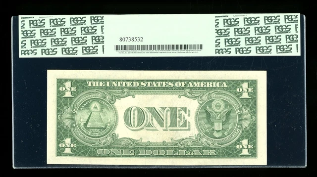 DBR 1935-E $1 Silver Fr. 1614 TG Block PCGS 63 PPQ Serial T90487919G 2