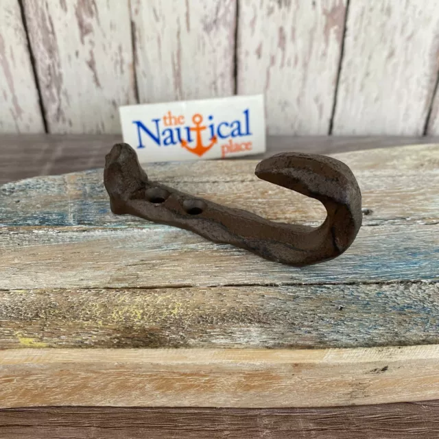 Hand Forged Cast Iron J Hook - Towel Hanger - Coat, Hat, Key Rack - Decorative