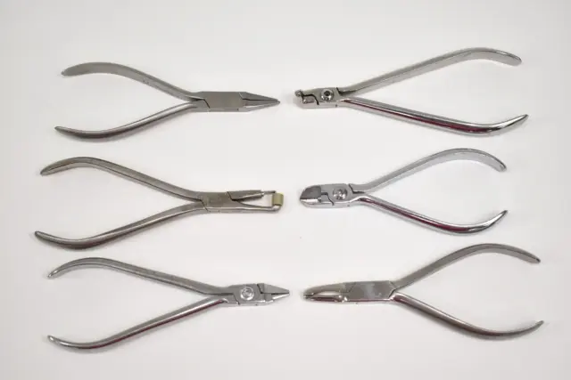 Orthodontic Dental Instruments Various Models & Styles 6 Stainless Pieces