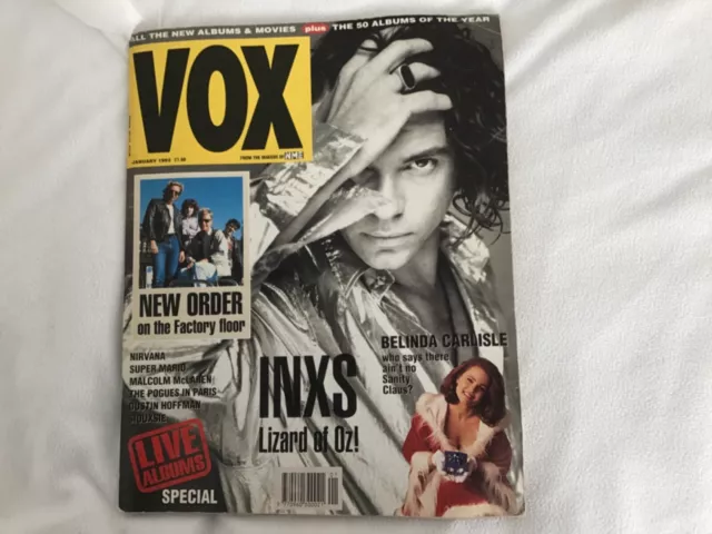 Vox Magazine 1992 Michael Hutchence Inxs Dustin Hoffman Malcolm Mclaren Carlisle