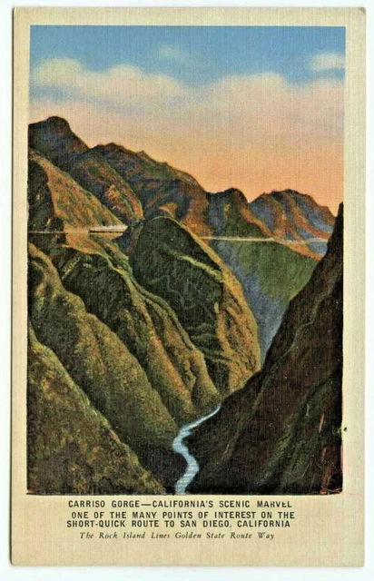 Carriso Gorge Aerial View San Diego California CA Postcard
