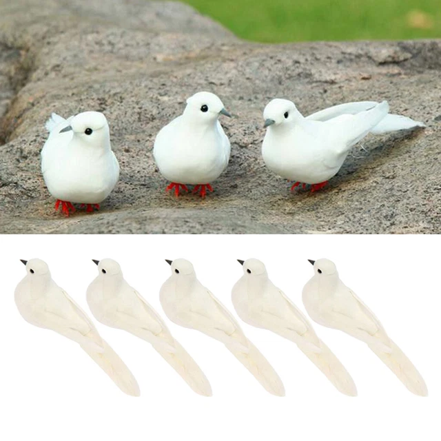5 Stück handgefertigte Vögel Tauben Taube Modell Garten Rasen Dekor Figuren